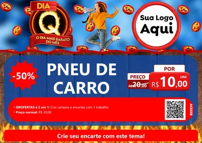 Modelo de Cartaz para Cartaz A4 Horizontal com o tema Dia Q - O Dia Mais Barato Do Mês para Auto peças