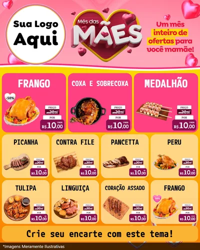 Modelo de Rede Social para Feed Instagram com o tema Mês das Mães para Assados