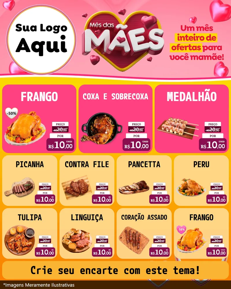 Modelo de Rede Social para Feed Instagram com o tema Mês das Mães para Assados