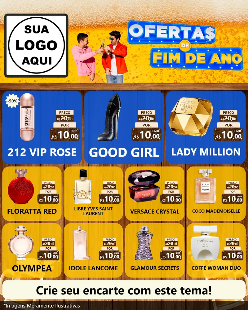 Modelo de Rede Social para Feed Instagram com o tema Ofertas de Fim de Ano para Perfumes