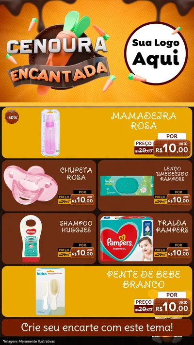 Modelo de TV para TV Vertical com o tema Cenoura Encantada - Páscoa para Bebês