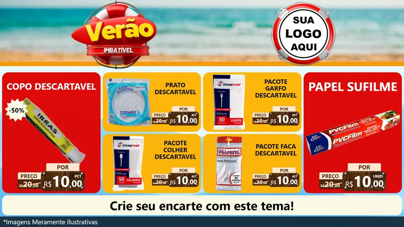 Modelo de TV para TV Horizontal com o tema Verão Imbatível para Embalagens