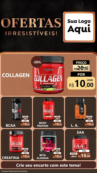 Modelo de Rede Social para Stories com o tema Ofertas Irresistíveis! para Suplementos alimentares