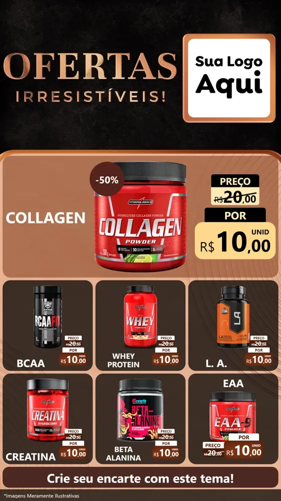 Modelo de Rede Social para Stories com o tema Ofertas Irresistíveis! para Suplementos alimentares