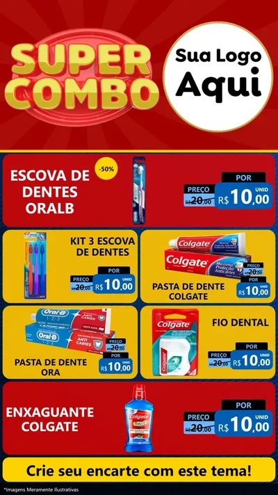 Modelo de TV para TV Vertical com o tema Super Combo para Higiene Pessoal