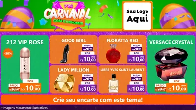 Modelo de TV para TV Horizontal com o tema Pré-Carnaval Com Economia para Perfumes