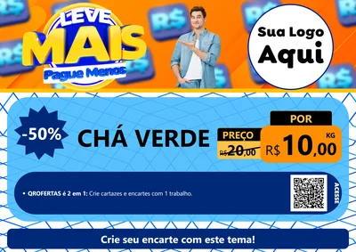 Modelo de Cartaz para Cartaz A4 Horizontal com o tema Leve Mais, Pague Menos para Produtos Naturais