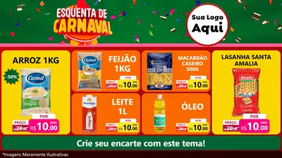 Modelo de TV para TV Horizontal com o tema Esquenta de Carnaval para Supermercado