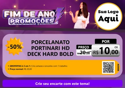 Modelo de Cartaz para Cartaz A4 Horizontal com o tema Fim de Ano Promoções para Pisos e revestimentos
