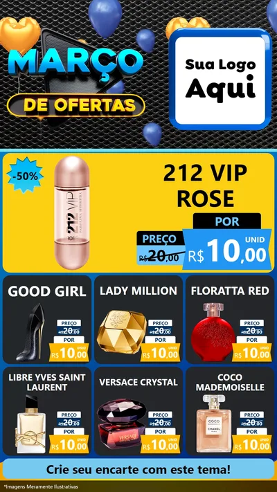 Modelo de Rede Social para Stories com o tema Março de Ofertas para Perfumes