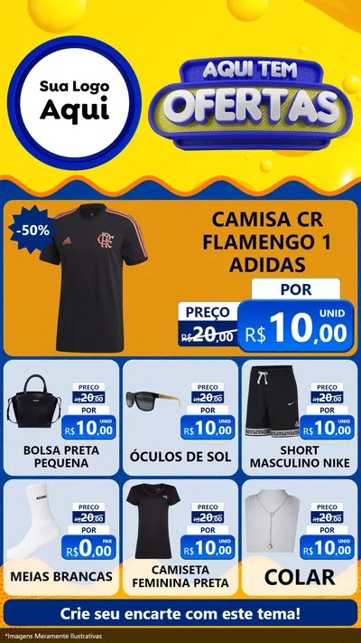 Modelo de Rede Social para Stories com o tema Aqui Tem Ofertas para Roupas e acessórios