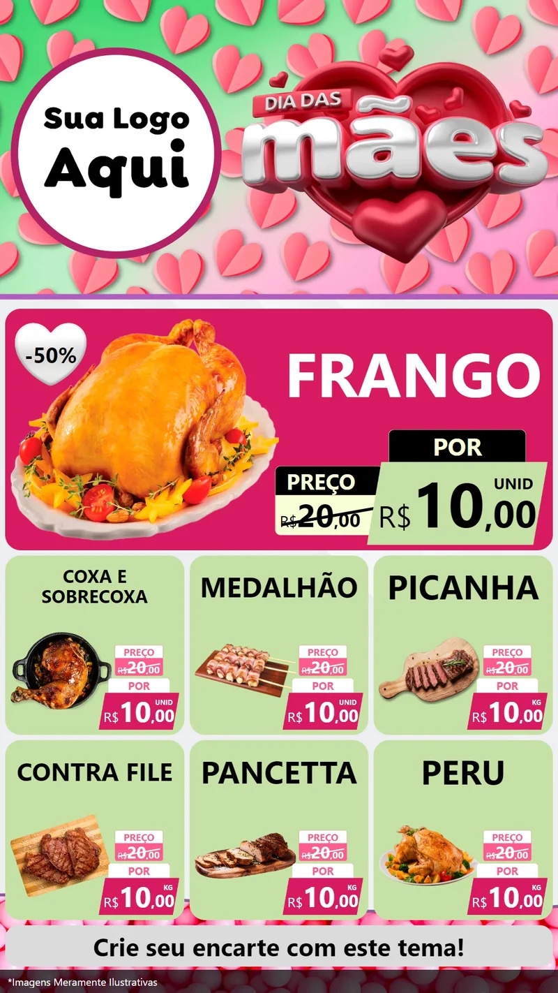 Modelo de Rede Social para Stories com o tema Dia das Mães para Assados