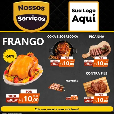 Modelo de Rede Social para Feed Facebook com o tema Nossos Serviços para Assados