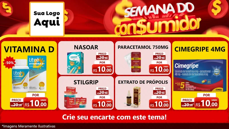 Modelo de TV para TV Horizontal com o tema Semana do Consumidor para Farmácia