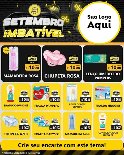 Modelo de Rede Social para Feed Instagram com o tema Setembro Imbatível para Bebês
