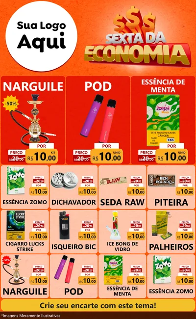 Modelo de Encarte para Encarte Grande com o tema Sexta da Economia para Tabacaria