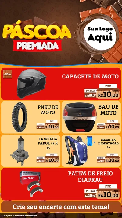 Modelo de TV para TV Vertical com o tema Páscoa Premiada para Moto peças