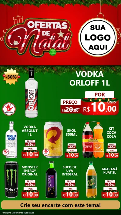 Modelo de Rede Social para Stories com o tema Ofertas de Natal para Distribuidora de bebidas