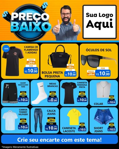Modelo de Rede Social para Feed Instagram com o tema Preço Baixo para Roupas e acessórios