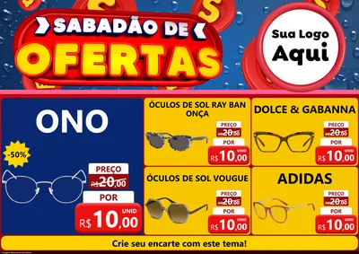 Modelo de Encarte para Encarte A4 Horizontal com o tema Sabadão de Ofertas para Óticas