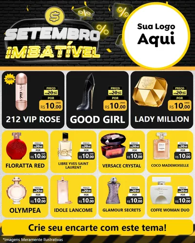 Modelo de Rede Social para Feed Instagram com o tema Setembro Imbatível para Perfumes