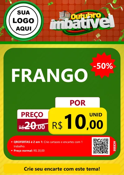 Modelo de Cartaz para Cartaz A4 Vertical com o tema Outubro Imbatível para Assados