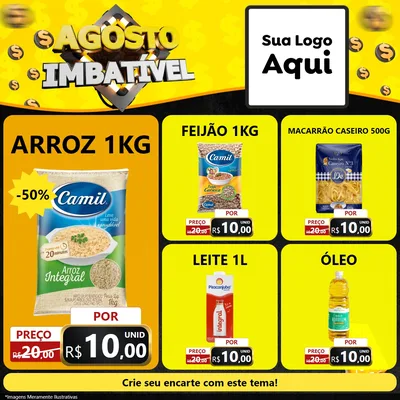 Modelo de Rede Social para Feed Facebook com o tema Agosto Imbatível para Supermercado