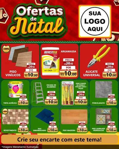 Modelo de Rede Social para Feed Instagram com o tema Ofertas de Natal para Material para Construção