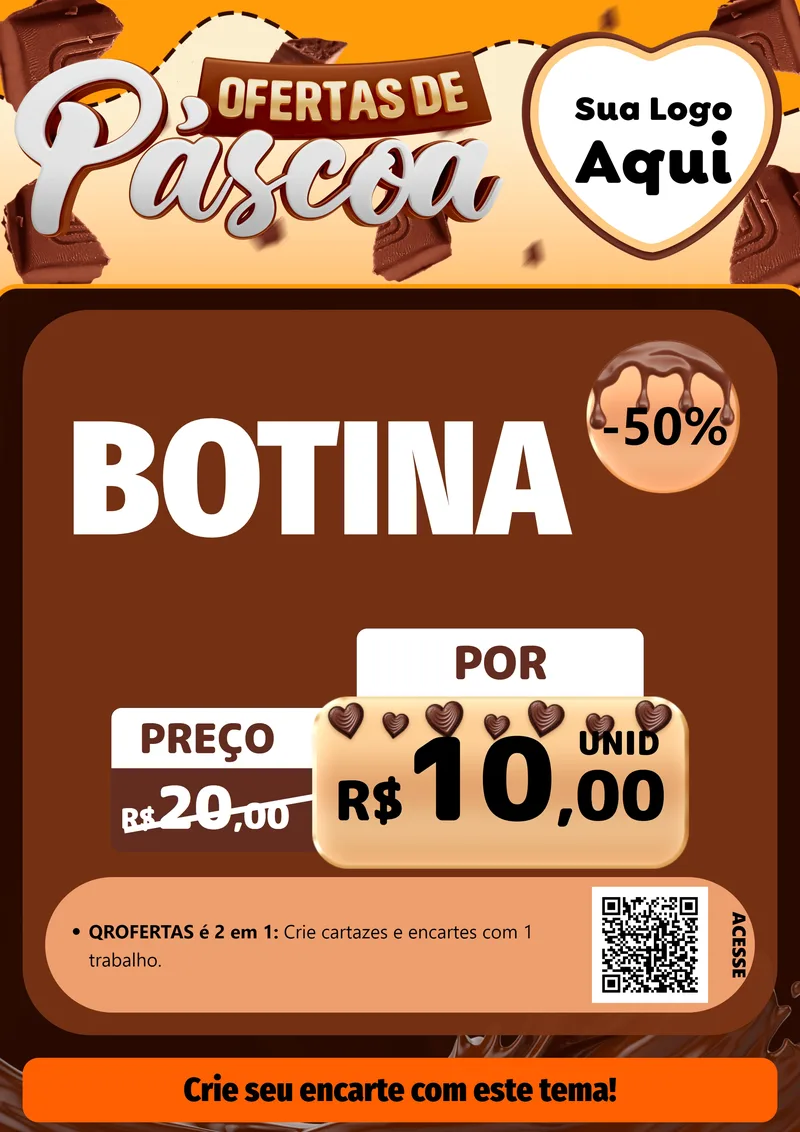 Modelo de Cartaz para Cartaz A4 Vertical com o tema Ofertas de Páscoa para Agropecuária