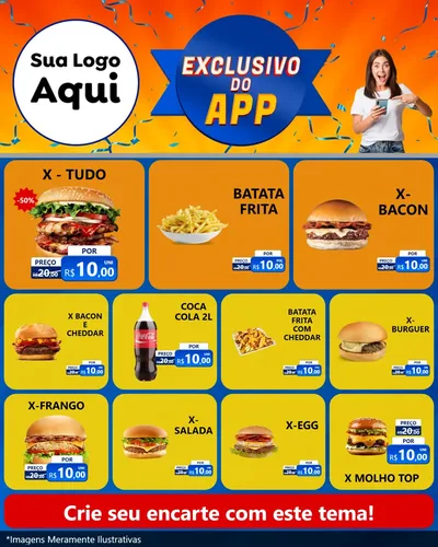 Modelo de Rede Social para Feed Instagram com o tema Exclusivo do Aplicativo para Hamburgueria