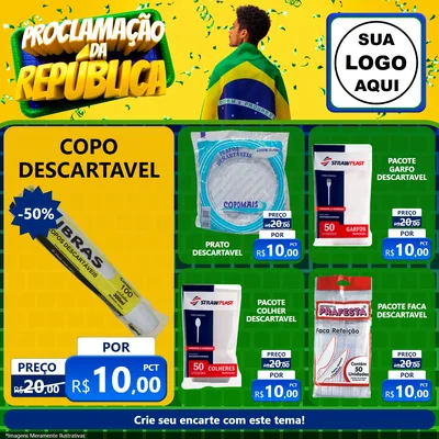 Modelo de Rede Social para Feed Facebook com o tema Proclamação da República para Embalagens