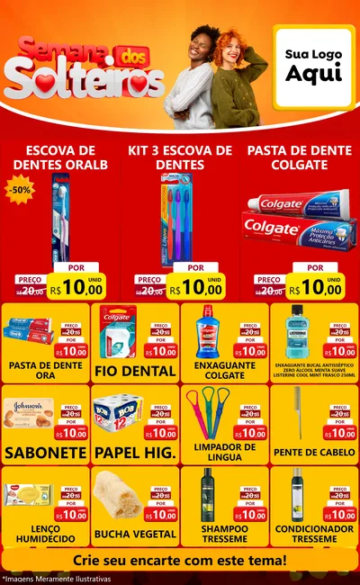 Modelo de Encarte para Encarte Grande com o tema Semana dos Solteiros para Higiene Pessoal