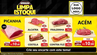 Modelo de TV para TV Horizontal com o tema Operação Limpa Estoque para Açougue