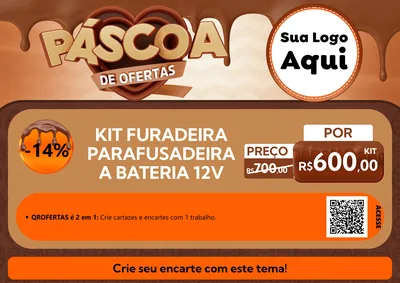 Modelo de Cartaz para Cartaz A4 Horizontal com o tema Páscoa de Ofertas para Maquinas e Ferramentas