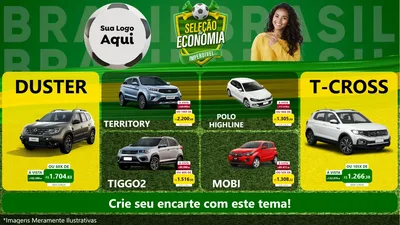 Modelo de TV para TV Horizontal com o tema Seleção de Economia - Copa para Concessionaria de Carros