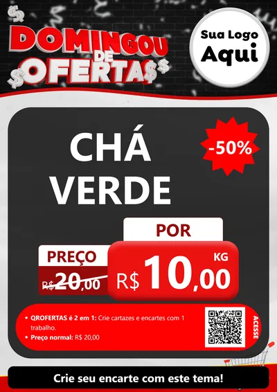Modelo de Cartaz para Cartaz A4 Vertical com o tema Domingou de Ofertas para Produtos Naturais