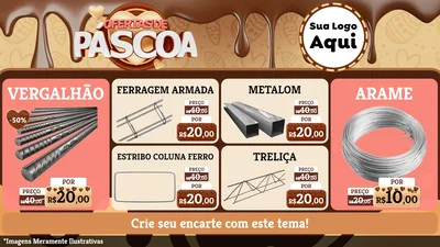 Modelo de TV para TV Horizontal com o tema Ofertas de Páscoa para Ferragens