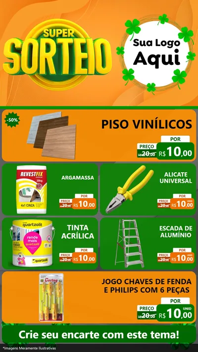Modelo de TV para TV Vertical com o tema Super Sorteio para Material para Construção