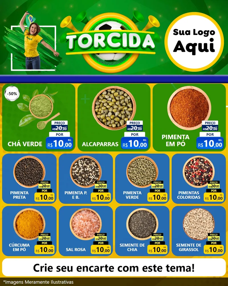 Modelo de Rede Social para Feed Instagram com o tema Torcida para Produtos Naturais