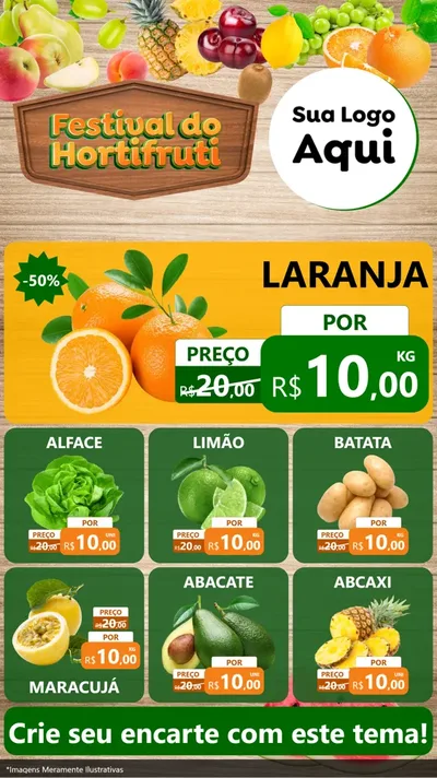 Modelo de Rede Social para Stories com o tema Festival do Hortifruti para Hortifrúti