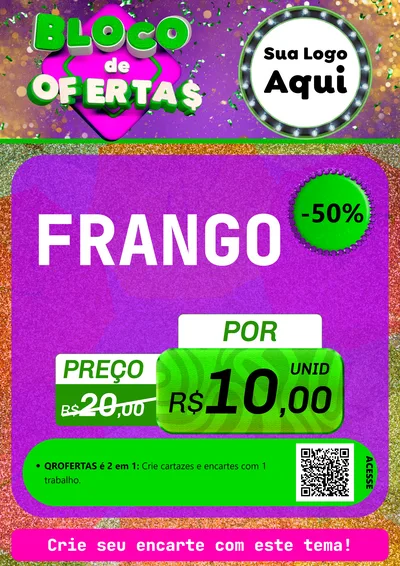 Modelo de Cartaz para Cartaz A4 Vertical com o tema Bloco de Ofertas para Assados