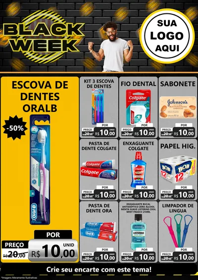 Modelo de Encarte para Encarte A4 Vertical com o tema Black Week para Higiene Pessoal
