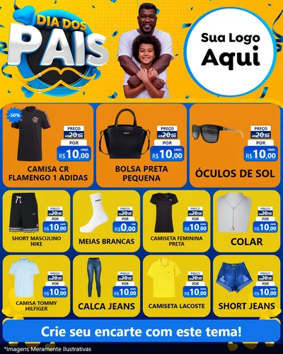 Modelo de Rede Social para Feed Instagram com o tema Dia dos Pais para Roupas e acessórios