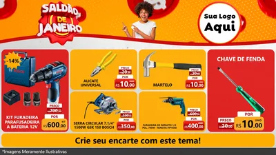 Modelo de TV para TV Horizontal com o tema Saldão de Janeiro para Maquinas e Ferramentas