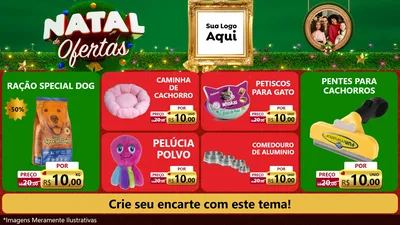 Modelo de TV para TV Horizontal com o tema Natal de Ofertas para Pet Shop