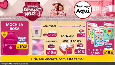Modelo de TV para TV Horizontal com o tema Arraiá dos Apaixonados - Junina para Papelaria