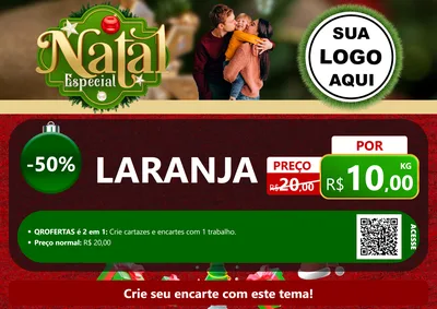 Modelo de Cartaz para Cartaz A4 Horizontal com o tema Natal Especial para Hortifrúti