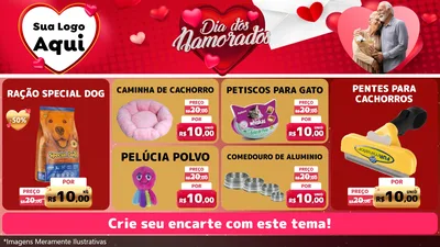 Modelo de TV para TV Horizontal com o tema Dia Dos Namorados para Pet Shop