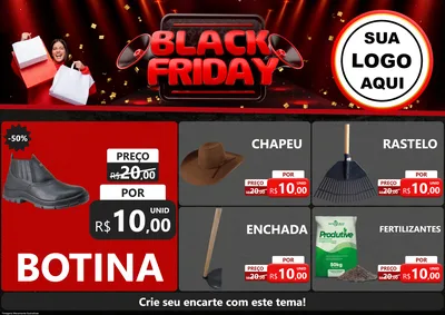 Modelo de Encarte para Encarte A4 Horizontal com o tema Black Friday para Agropecuária