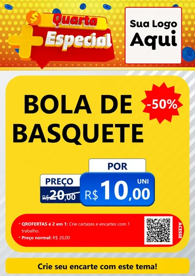 Modelo de Cartaz para Cartaz A4 Vertical com o tema Quarta Mais Especial para Artigos Esportivos